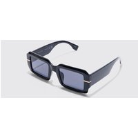 Mens Square Plastic Sunglasses - Schwarz - ONE SIZE, Schwarz von boohooman