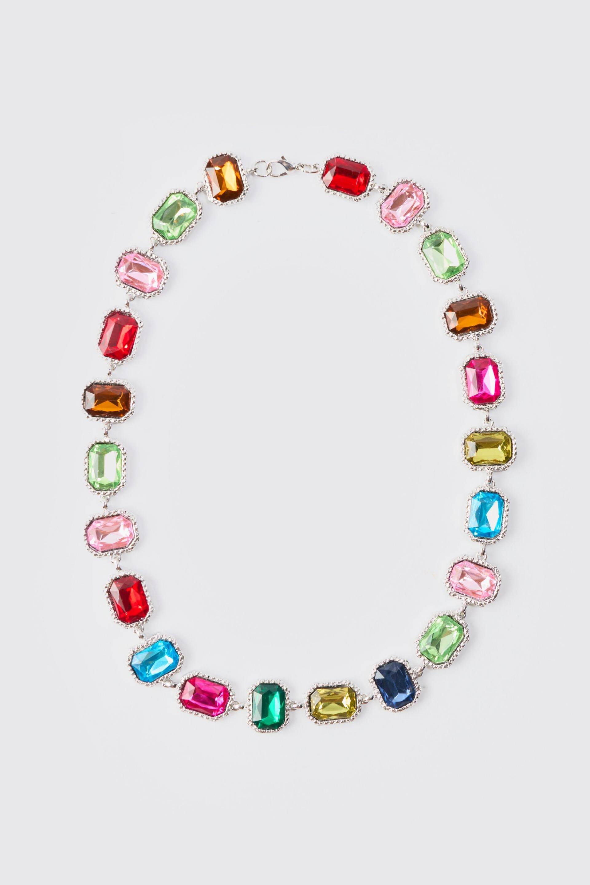 Mens Stone Multicolour Necklace - Mehrfarbig - ONE SIZE, Mehrfarbig von boohooman