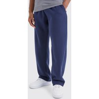 Mens Basic Jogginghose mit geradem Bein - Blau - L, Blau von boohooman