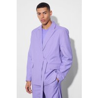 Mens Strap Detail Oversized Blazer - Lila - 34, Lila von boohooman