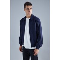 Mens Stretch Harrington-Jacke mit Taschen - Blau - S, Blau von boohooman