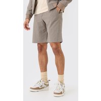 Strukturierte karierte Stretch-Shorts - Braun - S, Braun von boohooman