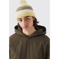 Mens Strick-Beanie mit Farbverlauf - Grün - ONE SIZE, Grün von boohooman