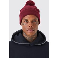 Mens Strick-Beanie - Burgund - ONE SIZE, Burgund von boohooman