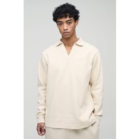 Super Clean Sweatshirt mit V-Ausschnitt - Ecru - S, Ecru Super Clean Sweatshirt mit V-Ausschnitt - Ecru - S, Ecru von boohooman