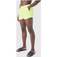 Mens Super Short Core Swim Short - Gelb - XS, Gelb von boohooman