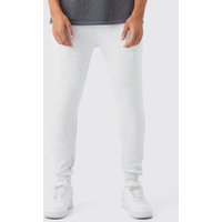 Mens Super Skinny Jogginghose aus REEL Baumwolle - Grau - M, Grau von boohooman