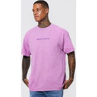 Mens T-Shirt mit Limited-Stickerei - Lila - XL, Lila von boohooman