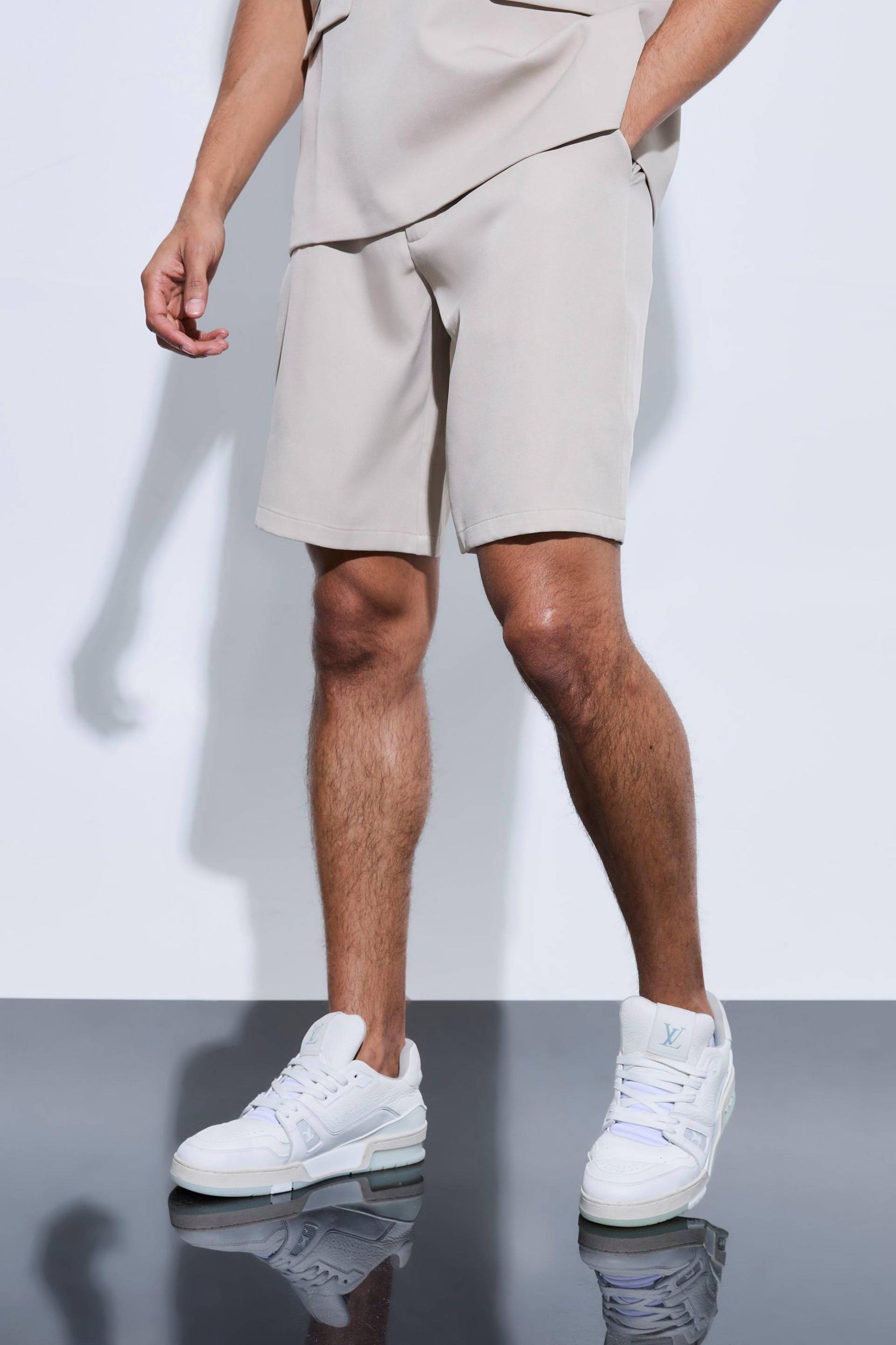 Mens Tailored Wide Leg Shorts - bone - 36, bone von boohooman