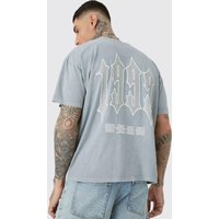 Mens Tall 1999 Graphic T-shirt In Grey - Grau - XL, Grau von boohooman