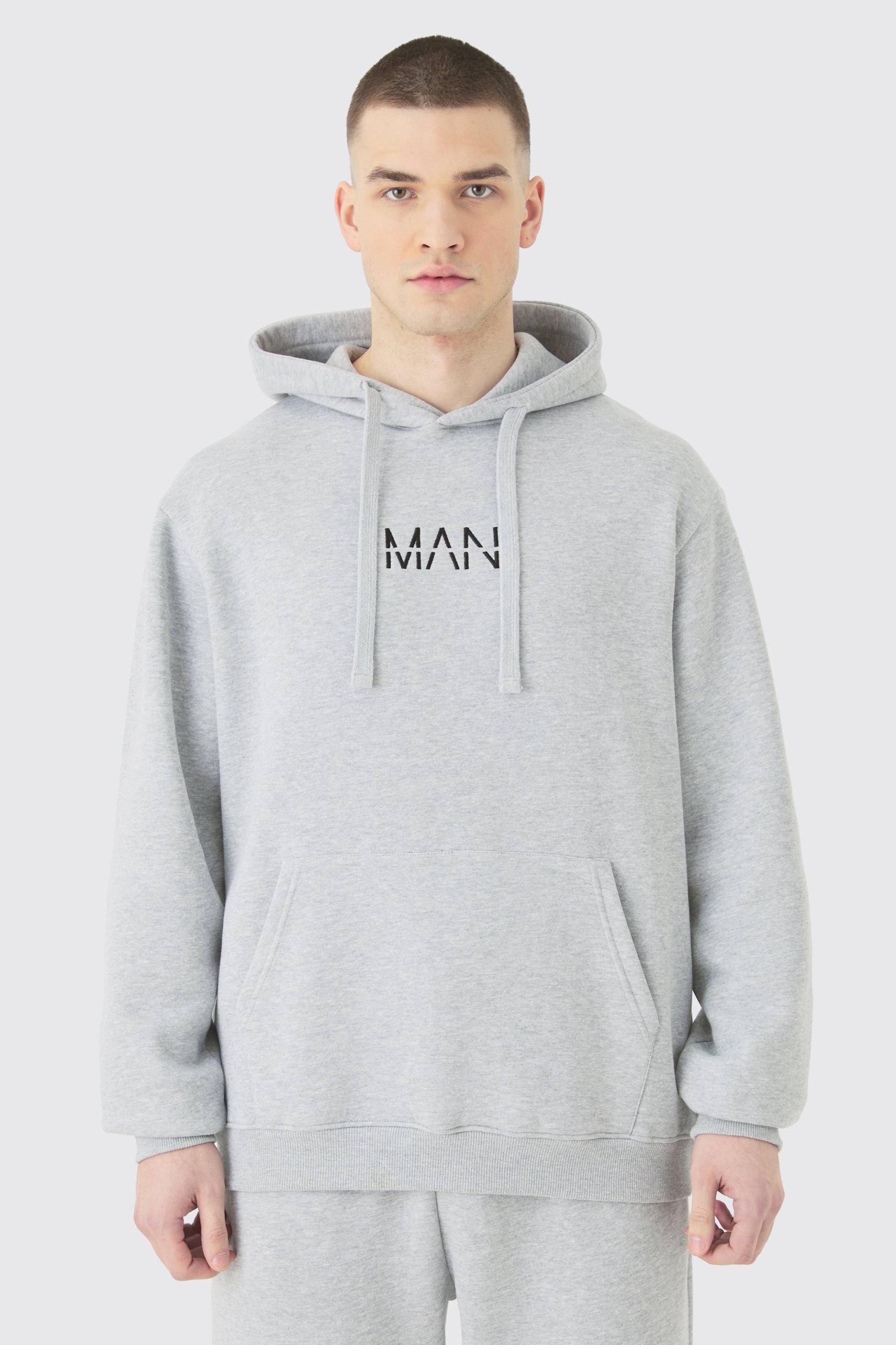 Mens Tall Basic Man Dash Hoodie In Grey Marl - Grau - L, Grau von boohooman