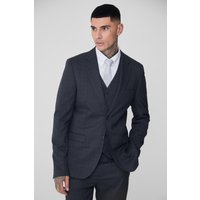 Tall einreihige karierte Slim-Fit Anzugjacke - Grau - 40, Grau von boohooman