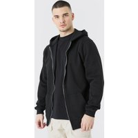 Mens Tall Basic Hoodie mit Reißverschluss - Schwarz - L, Schwarz von boohooman