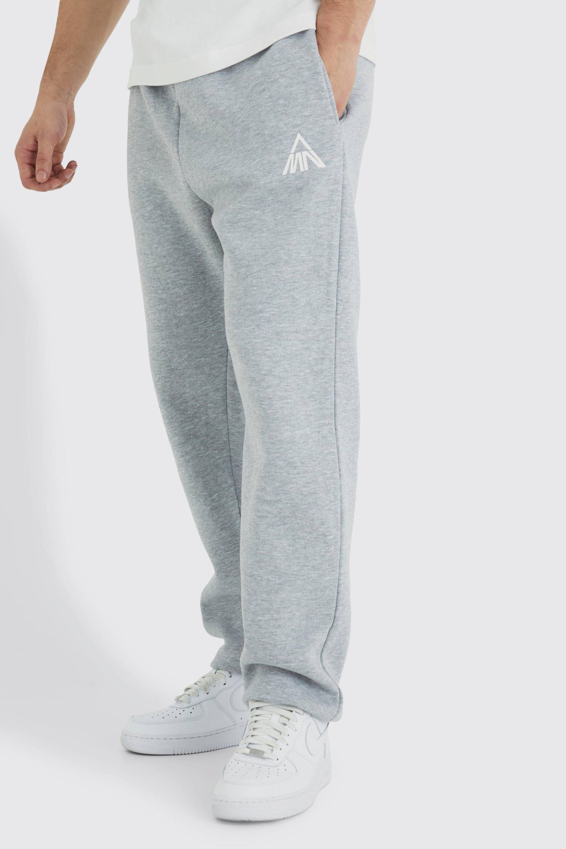 Mens Tall Jogginghose mit Man Logo - Grau - S, Grau von boohooman