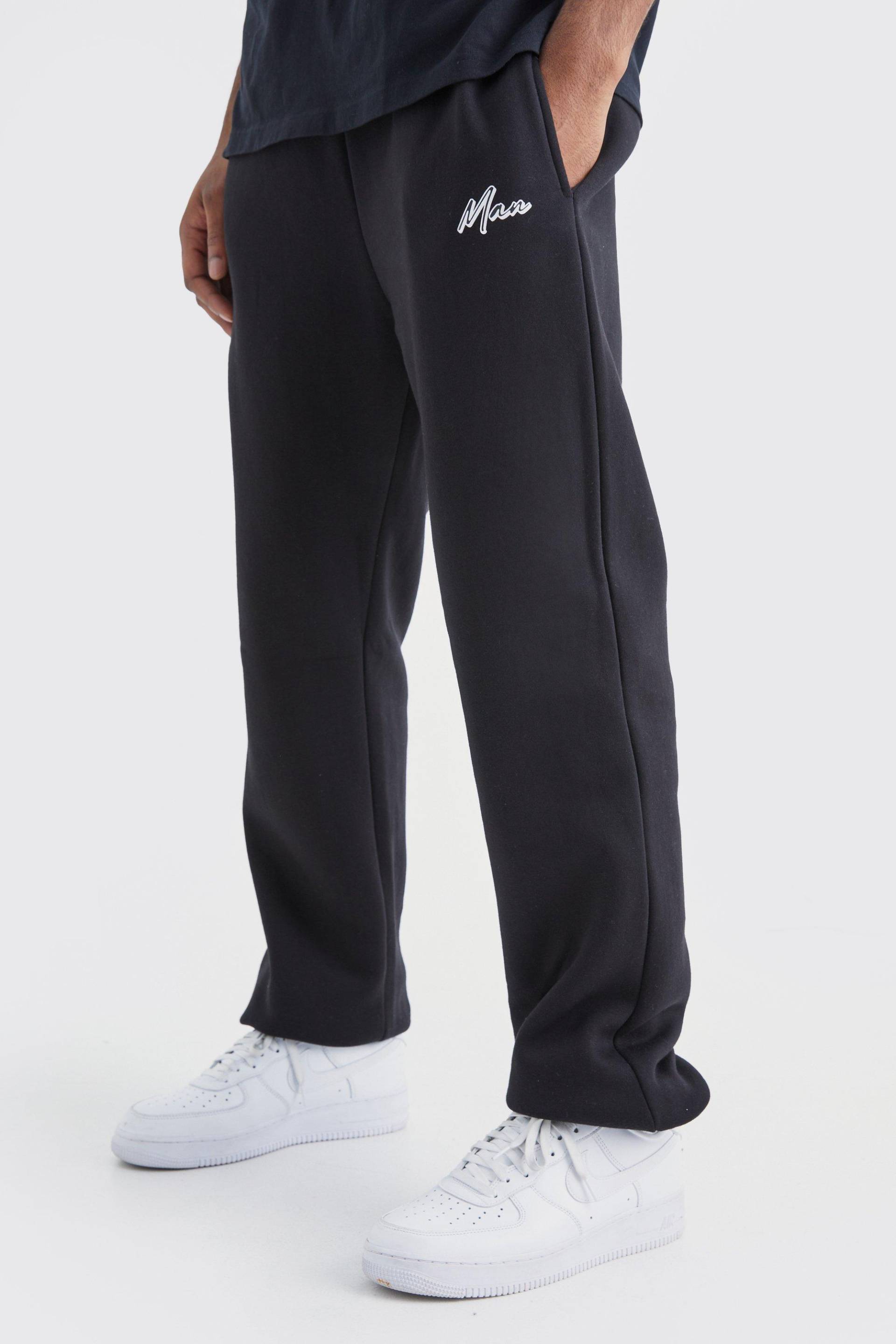 Mens Tall Jogginghose mit Man Signature Logo - Schwarz - M, Schwarz von boohooman