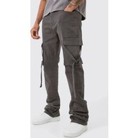 Tall Slim Cargo-Hose - Grau - 34, Grau von boohooman