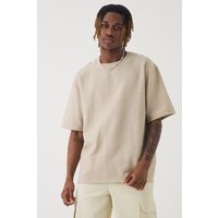 Mens Tall Jacquard T-shirt - Grau - XXL, Grau von boohooman