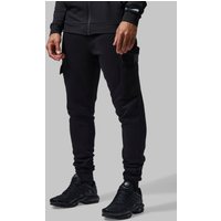 Mens Tall Man Active Cargo-Jogginghose - Schwarz - L, Schwarz von boohooman