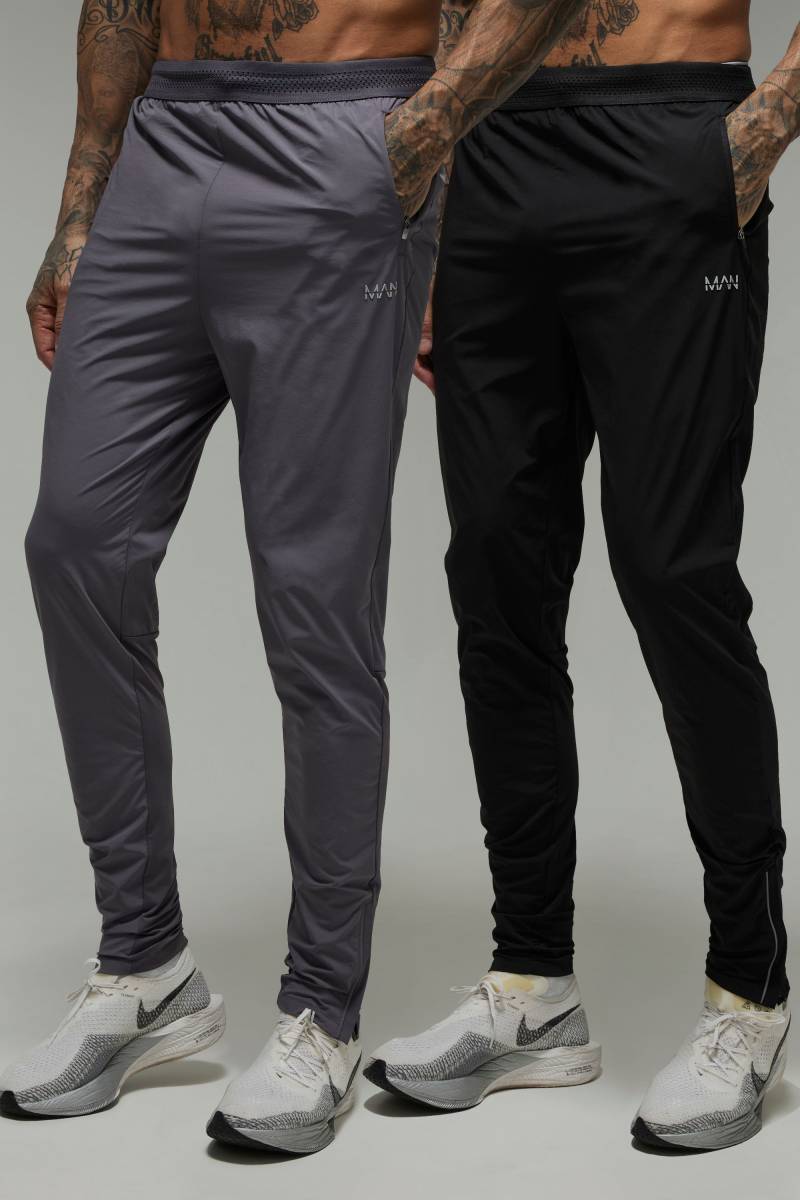 2er-Pack Tall Man Active Jogginghose - Schwarz - M, Schwarz von boohooman