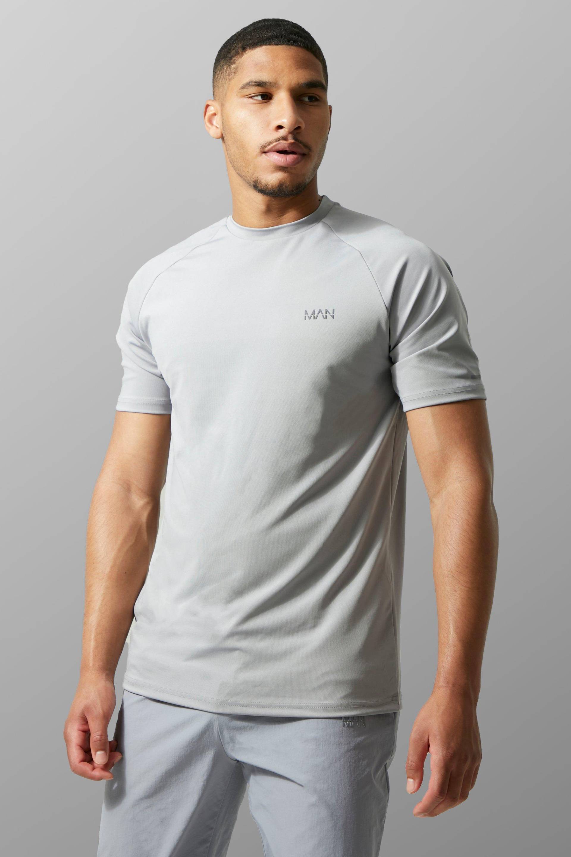 Mens Tall Man Active Gym Raglan T-Shirt - Grau - XS, Grau von boohooman