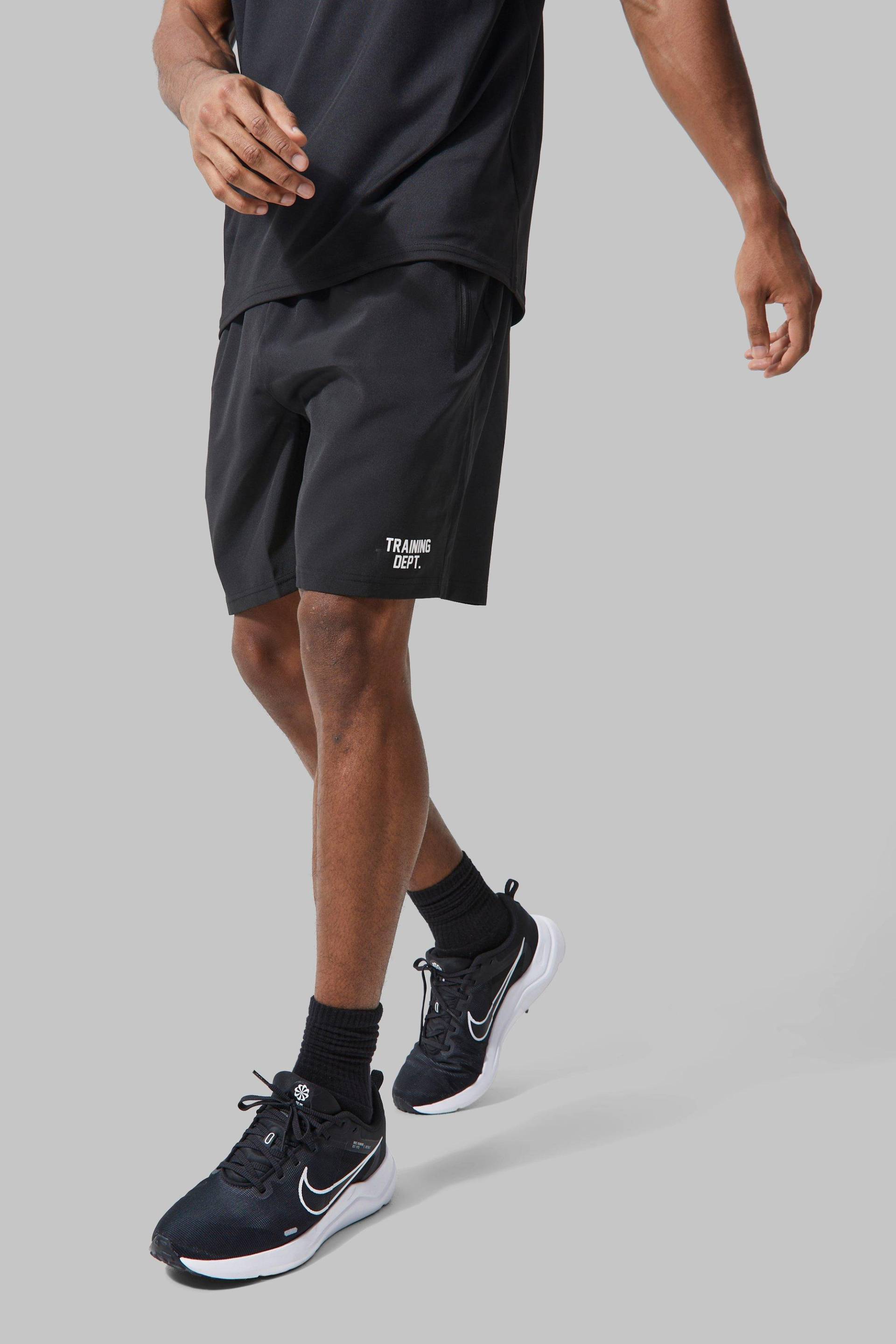 Mens Tall Man Active Performance Trainings Dept Shorts - Schwarz - M, Schwarz von boohooman