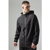 Mens Tall Man Active Tech Zip Thru Hoodie - Schwarz - M, Schwarz von boohooman