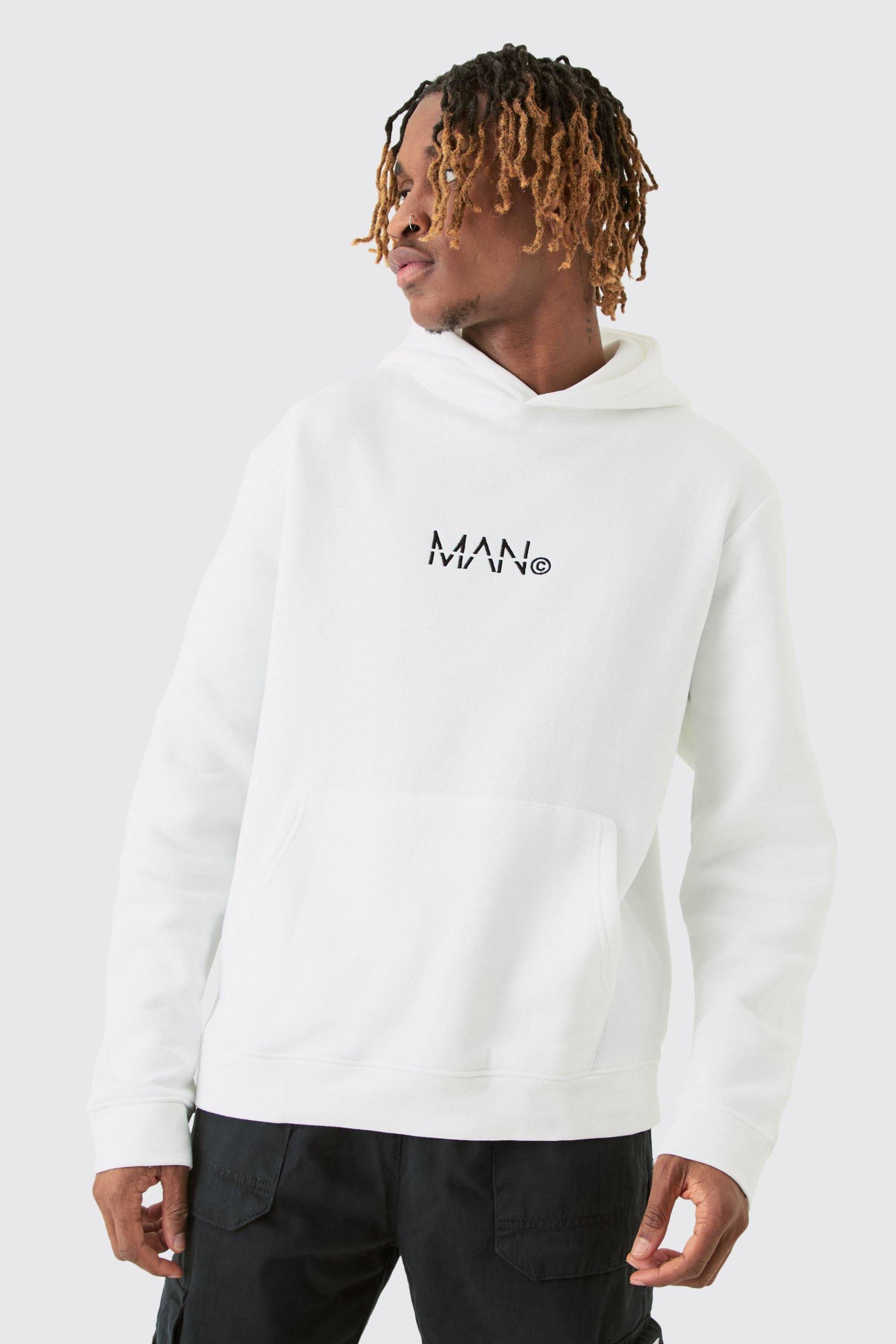 Mens Tall Man-Dash Hoodie in Weiß - XXL, Weiß von boohooman