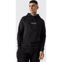 Mens Tall Man Dash Over The Head Hoodie In Black - Schwarz - XL, Schwarz von boohooman