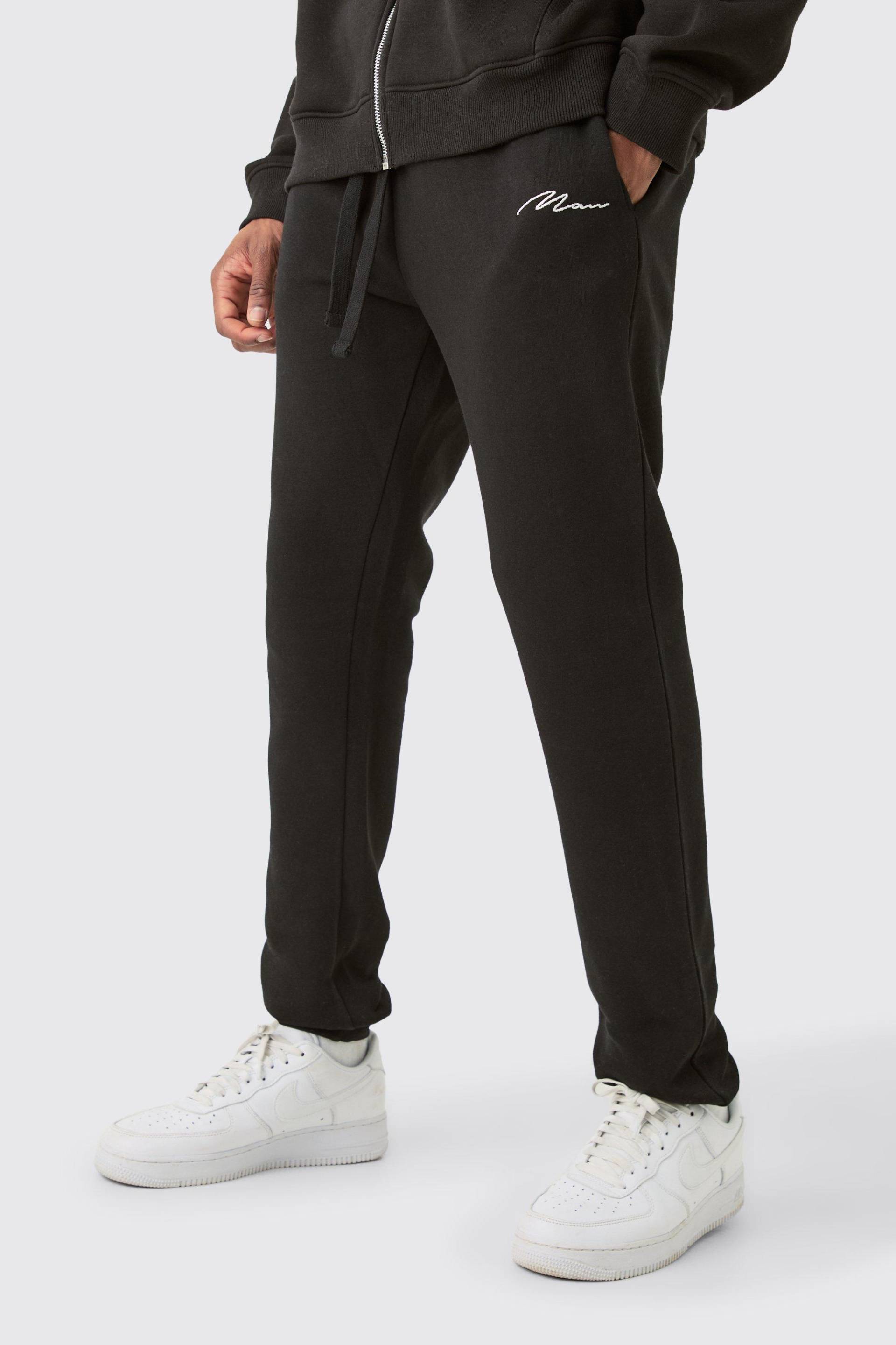 Mens Tall Man Signature Skinny Fit Jogger In Black - Schwarz - L, Schwarz von boohooman