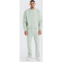 Mens Tall Official Oversize Sweatshirt-Trainingsanzug - Grün - M, Grün von boohooman