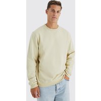 Mens Tall Oversize Basic Sweatshirt - Beige - S, Beige von boohooman