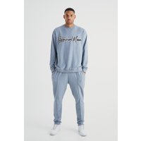 Mens Tall Oversize Sweatshirt-Trainingsanzug - Grau - M, Grau von boohooman