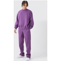 Mens Tall Oversized Boxy Sweatshirt Tracksuit - Lila - XXL, Lila von boohooman