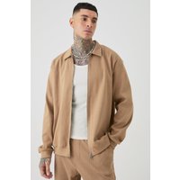 Mens Tall Oversized Heavyweight Ribbed Jacket - light brown - M, light brown von boohooman