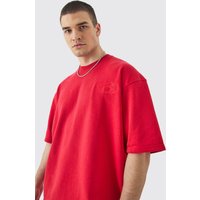 Mens Tall Oversized Ss Heavyweight Boxy Sweatshirt - Rot - XXL, Rot von boohooman