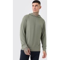 Mens Tall Premium Modal Mix Lounge Hoodie - Khaki - XXL, Khaki von boohooman