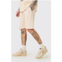 Mens Tall Regular Fit Jersey Short - Beige - XXL, Beige von boohooman