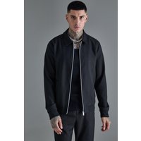 Mens Tall Side Stripe Oversized Smart Bomber Jacket - Schwarz - S, Schwarz von boohooman