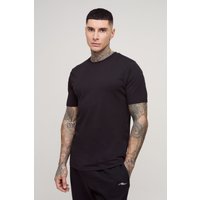 Tall Slim-Fit Basic T-Shirt - Schwarz - M, Schwarz von boohooman