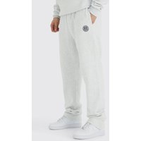 Mens Tall Man Jogginghose mit geteiltem Saum - Grau - L, Grau von boohooman