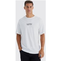 Mens Tall T-Shirt mit Original Man Print - Weiß - M, Weiß von boohooman