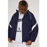 Tall dunkelblaue Parka-Jacke mit Trichterkragen - M, Blau Tall dunkelblaue Parka-Jacke mit Trichterkragen - M, Blau von boohooman