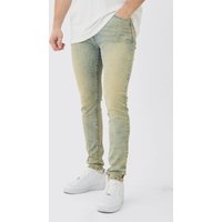 Tall gebleichte Skinny Stretch Jeans - Blau - 40, Blau von boohooman
