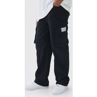Tall lockere Cargo-Jeans - Schwarz - 38, Schwarz von boohooman
