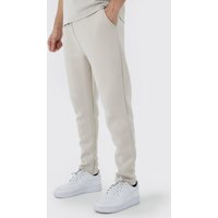 Mens Tall schmale Slim-Fit Scuba Jogginghose - Grau - M, Grau von boohooman