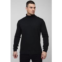 Tall schwarzer Basic Rollkragen-Pullover - M, Schwarz von boohooman