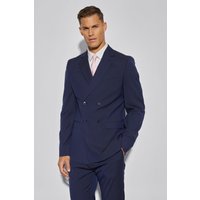 Tall zweireihige Slim-Fit Anzugjacke - Blau - 40, Blau Tall zweireihige Slim-Fit Anzugjacke - Blau - 40, Blau von boohooman