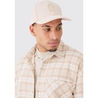 Mens Tonal Varsity Badge Cap In Stone - Grau - ONE SIZE, Grau von boohooman