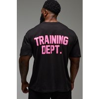 Oversize T-Shirt mit Training Dept Print - Schwarz - XL, Schwarz von boohooman