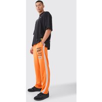 Mens Trikot-Jogginghose mit Seitenstreifen - Orange - M, Orange von boohooman